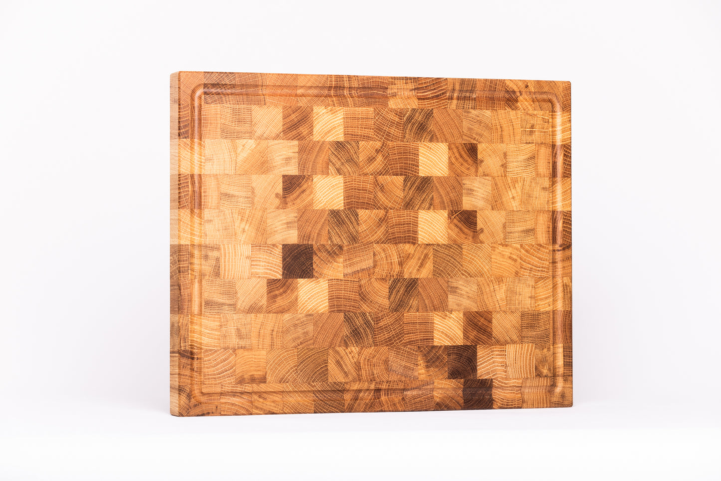 Großes Hirnholz-Schneidbrett aus Eichenholz 500x400x40 mm