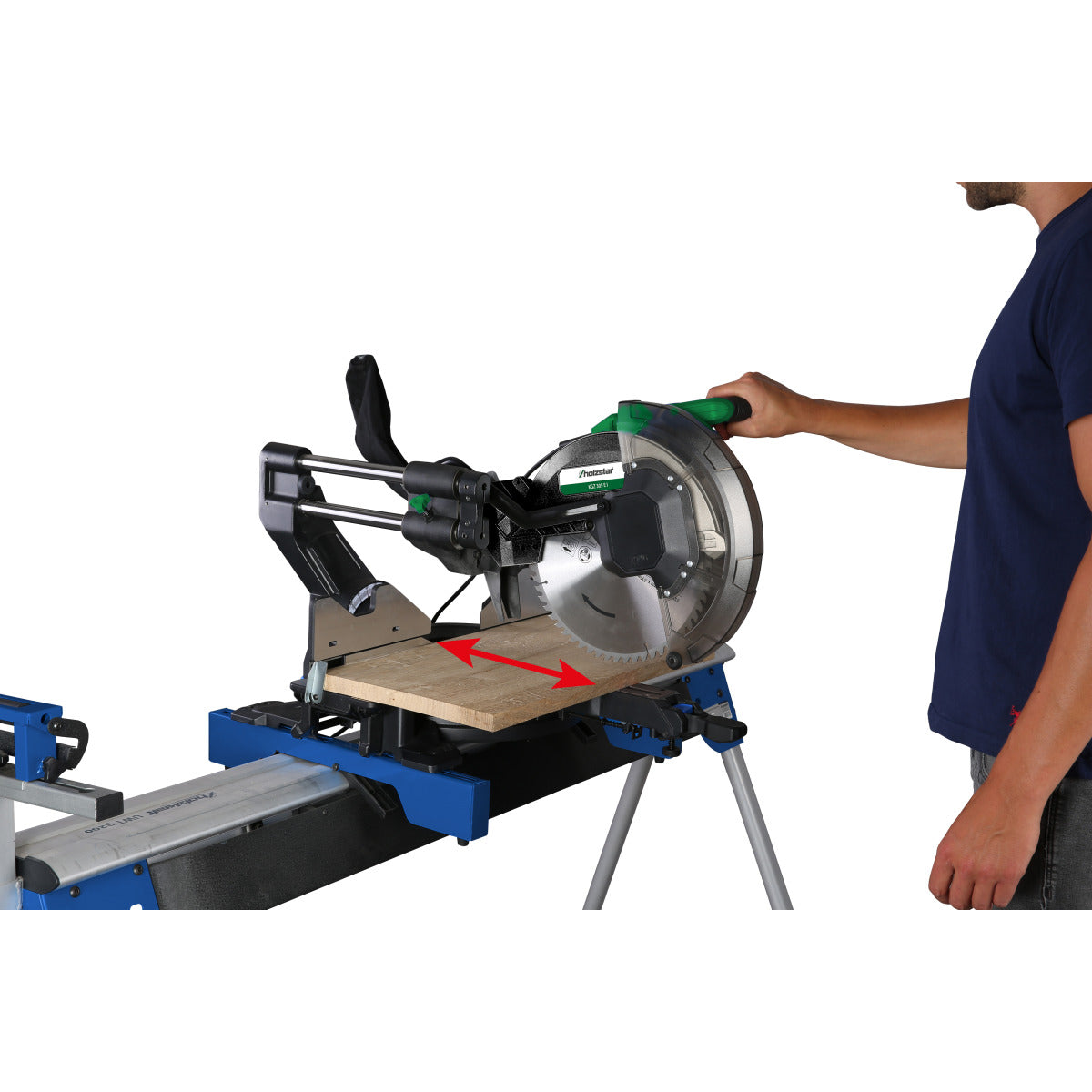 Holzstar KGZ 305 E I - Platzsparende Kapp- und Gehrungssäge mit Zugfunktion
