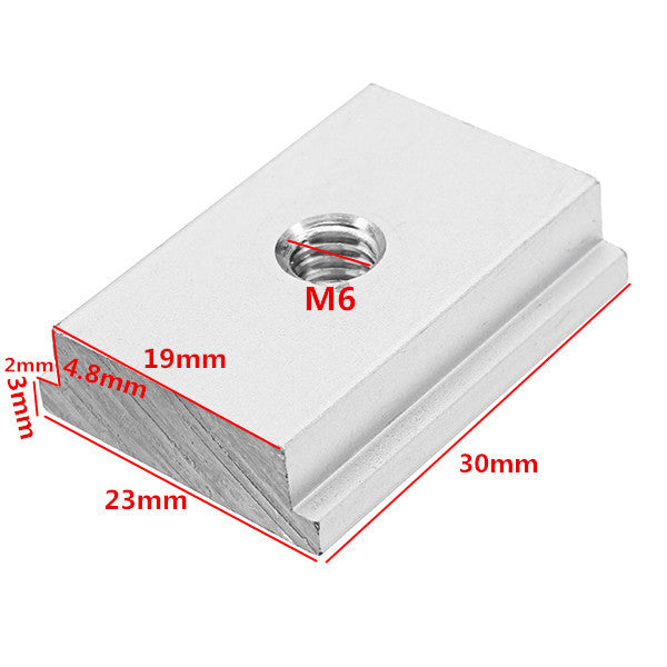 5 Stück Nutenstein für 19mm T-Nut mit M6 Gewinde - geeignet für Miter-Nut / Gehrungsanschlag-Schlitten