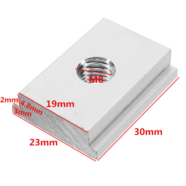 5 Stück Nutenstein für 19mm T-Nut mit M8 Gewinde - geeignet für Miter-Nut / Gehrungsanschlag-Schlitten