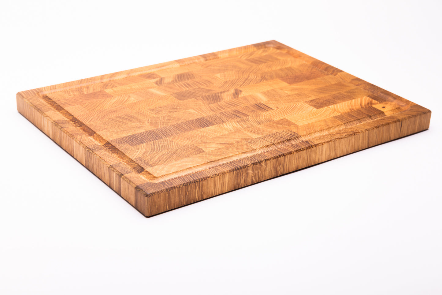 Großes Hirnholz-Schneidbrett aus Eichenholz 500x400x40 mm