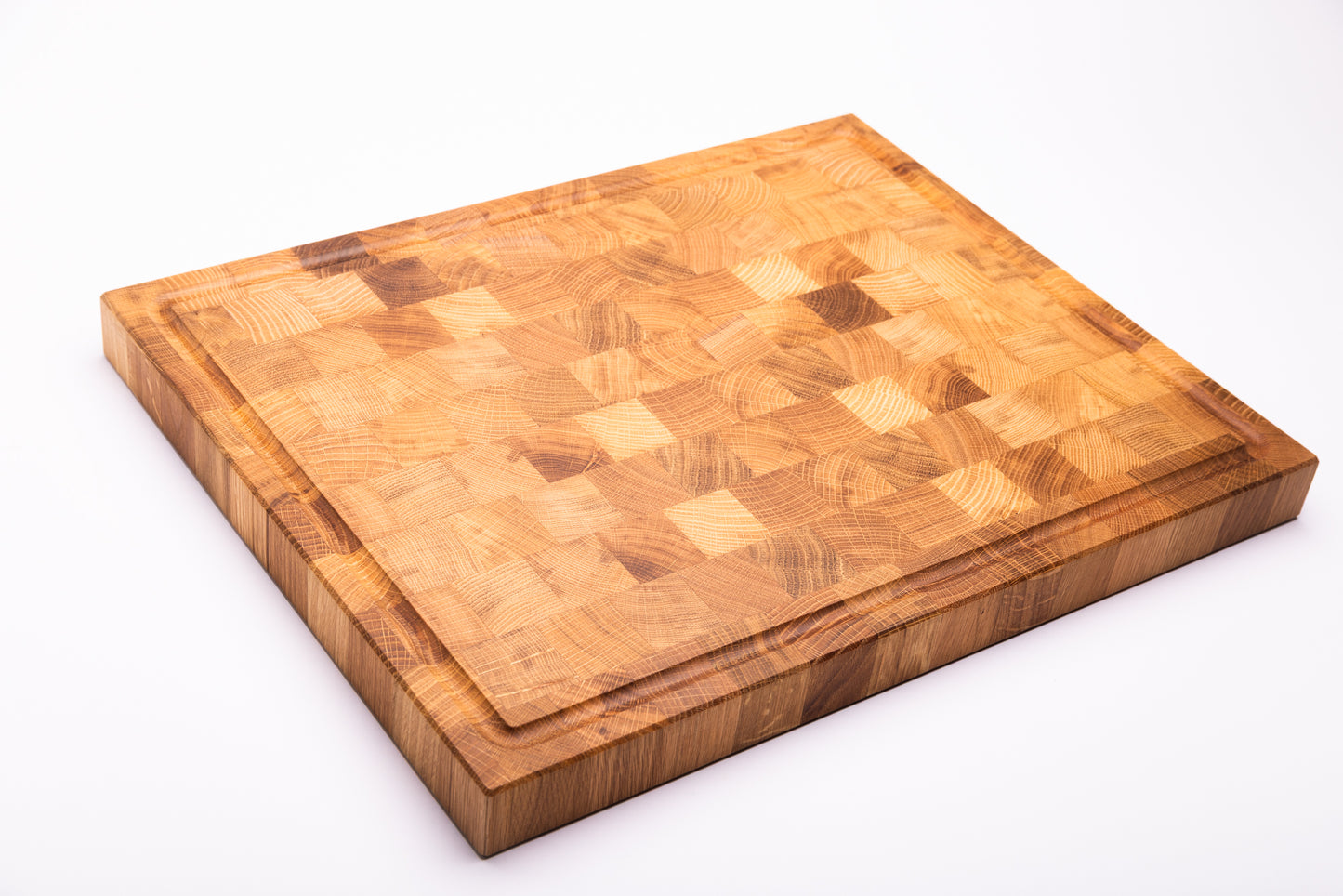 Großes Hirnholz-Schneidbrett aus Eichenholz 500x400x40 mm