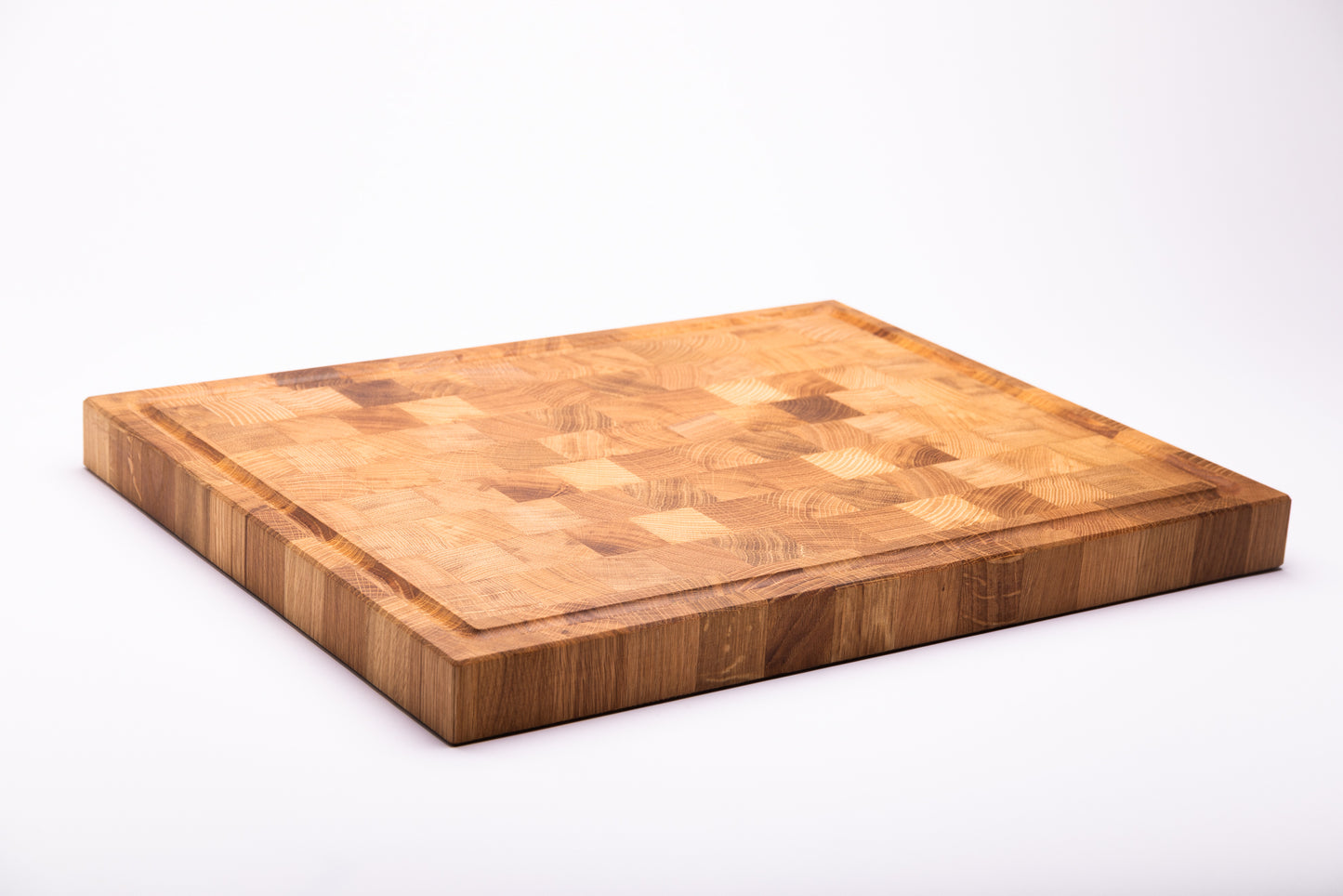 Großes Hirnholz-Schneidbrett aus Eichenholz 500x400x40 mm