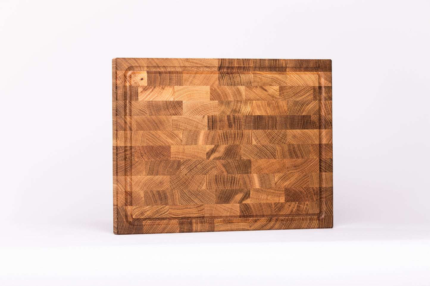 Hirnholz-Schneidbrett aus Eichenholz 400x300x25 mm