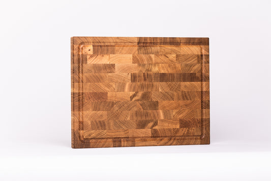 Hirnholz-Schneidbrett aus Eichenholz 400x300x25 mm