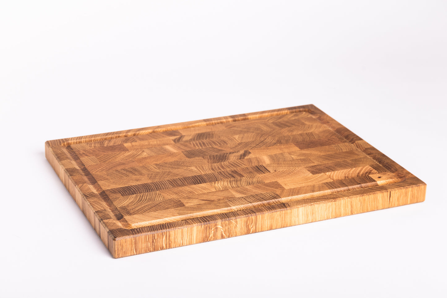 Hirnholz-Schneidbrett aus Eichenholz 400x300x25 mm