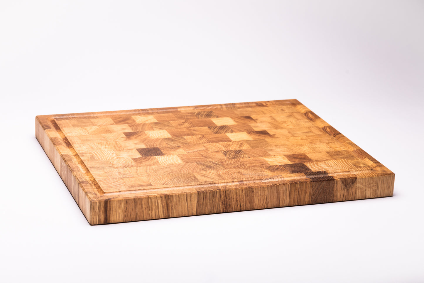 Hirnholz-Schneidbrett aus Eichenholz 400x300x25 mm