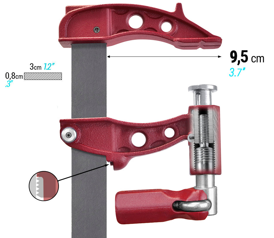 Piher Maxipress E- Einhand-Hochleistungsschraubzwinge