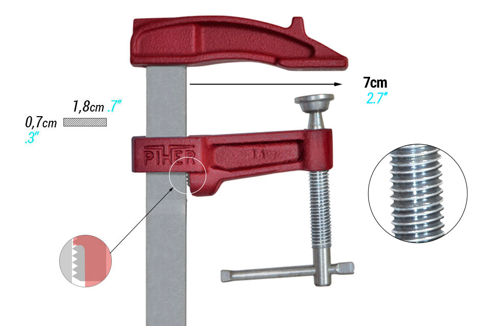 Piher Mod. M - kleine Schraubzwinge mit Knebelgriff