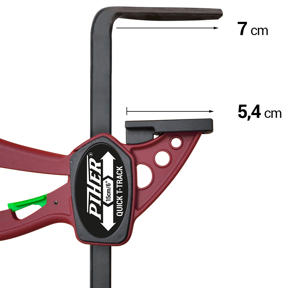 Piher Einhandzwinge Mini Quick T-Track - Einhandzwingen für Führungsschienen