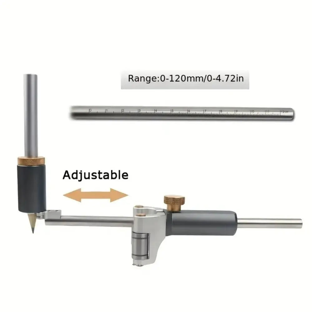 Das Streichmaß neu definiert: Doppelt gelagerter Parallel-Anreißer bis 120mm, auch geeignet für Bögen und Radien