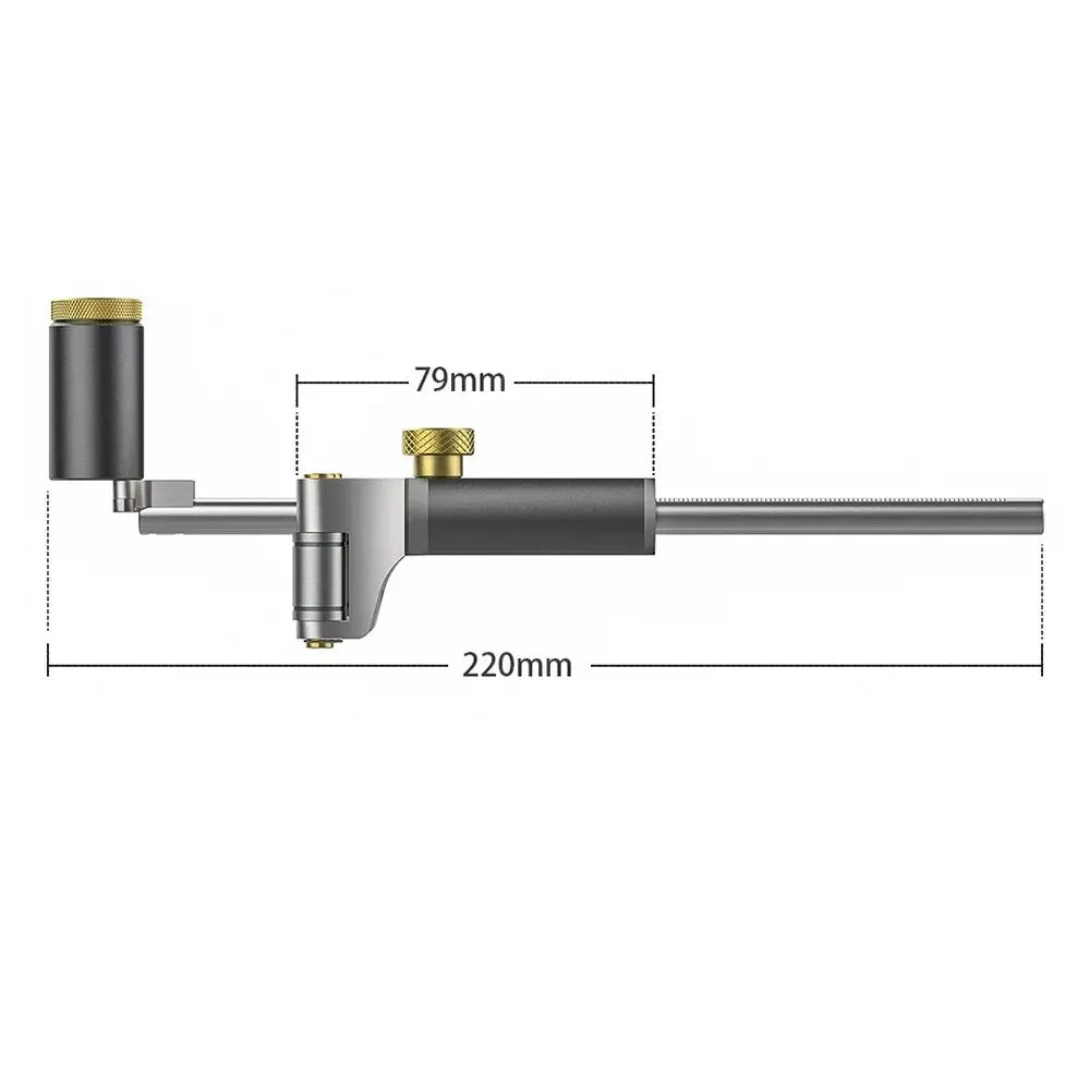 Das Streichmaß neu definiert: Doppelt gelagerter Parallel-Anreißer bis 120mm, auch geeignet für Bögen und Radien