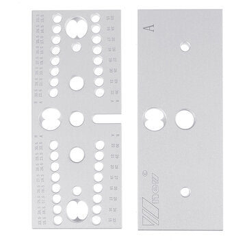 Komplettset Bohrschablone + Bohrer + C-Klemme für Dübellöcher und Excenter-Möbelverbinder