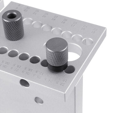 Komplettset Bohrschablone + Bohrer + C-Klemme für Dübellöcher und Excenter-Möbelverbinder